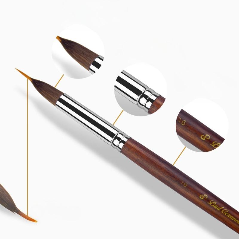 6-Pack Premium Mongolian Sable Hair Brushes Ultra-Fine Tip for Watercolor Line Art Detailing