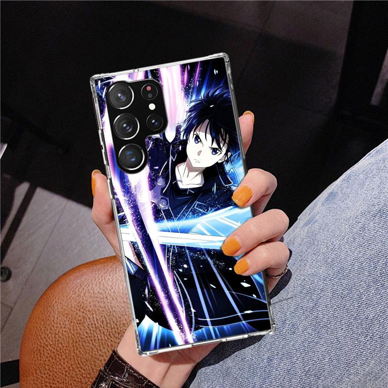 Sword Art Online Kirito Phone Case For Samsung Galaxy S24 S25 Edge S26 Ultra S23 S22 S21 Plus S20 FE + Personalized Print Cover