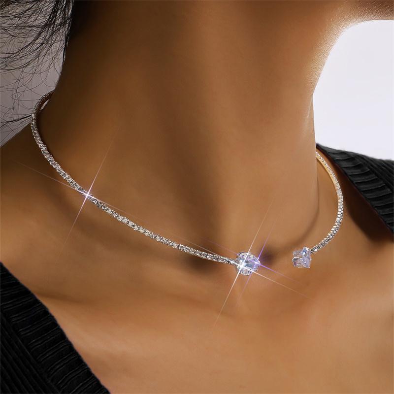 Heart Collar Choker Necklace For Women Simple Open Collar Necklace Torques Jewelry Accessories
