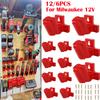 12/6 ks Držák nářadí Kompatibilní pro Milwaukee M12 12V Vrtací nástroj Věšáky na nářadí ABS Plastový držák na nářadí a baterie pro elektrické nářadí