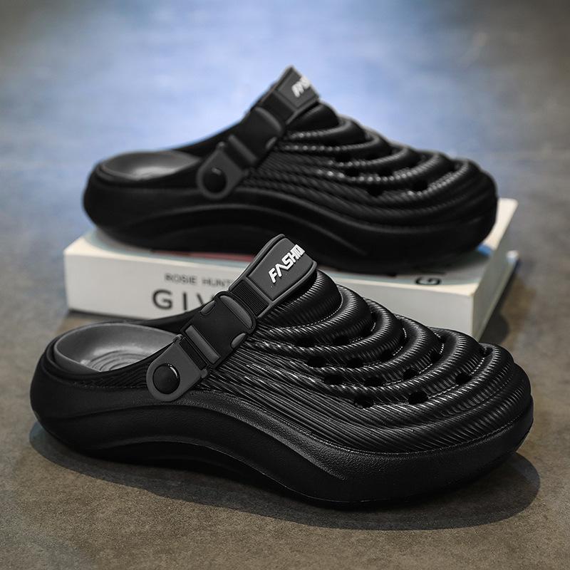 Garden shoes men's hole shoes summer wear bag head slippers driving dual purpose casual beach sandals men