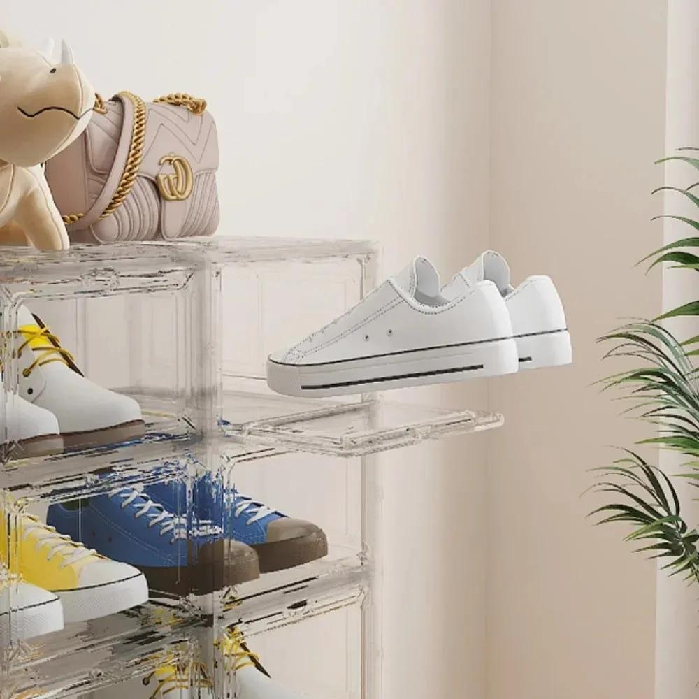Transparent Shoe Box Stackable Dustproof Moisture-proof Thickening Shoe Boxes Free Combination Magnetic Snap Simple Display Box