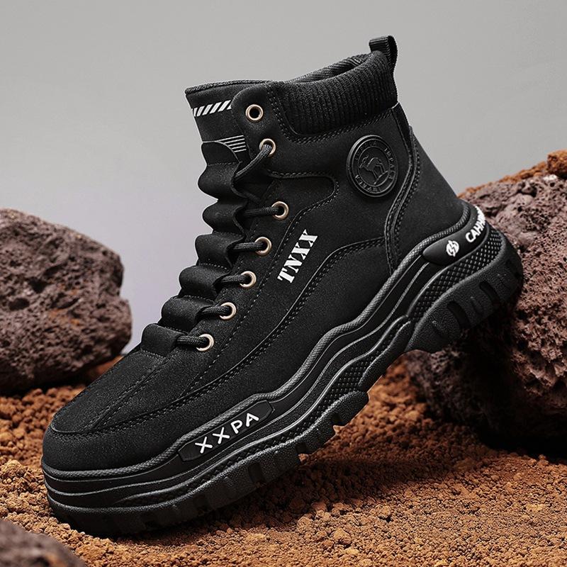 

Мужская обувь 2024 новая осенняя британская платформа с высоким берцем рабочие ботинки Мартин подростки пинают неплохие кожаные ботинки мужчины 39