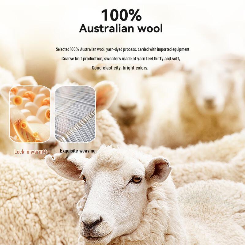 Hengyuanxiang Men's Pure Wool Half-Zip Sweater