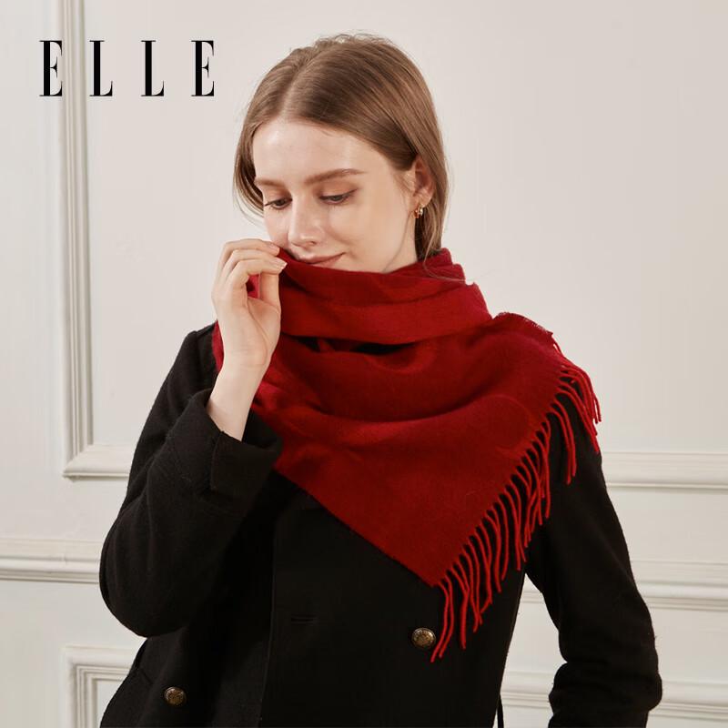 ELLE Women's 100% Lambswool Jacquard Scarf