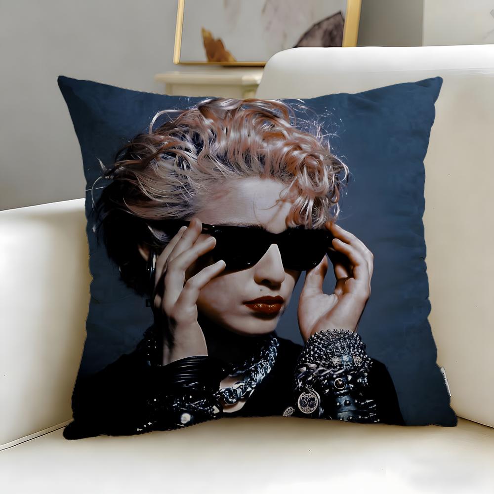 classic singer Madonna Cushion Cover Soft EasyWash Pillow Case Versatile for Couch Bed Travel and Office
