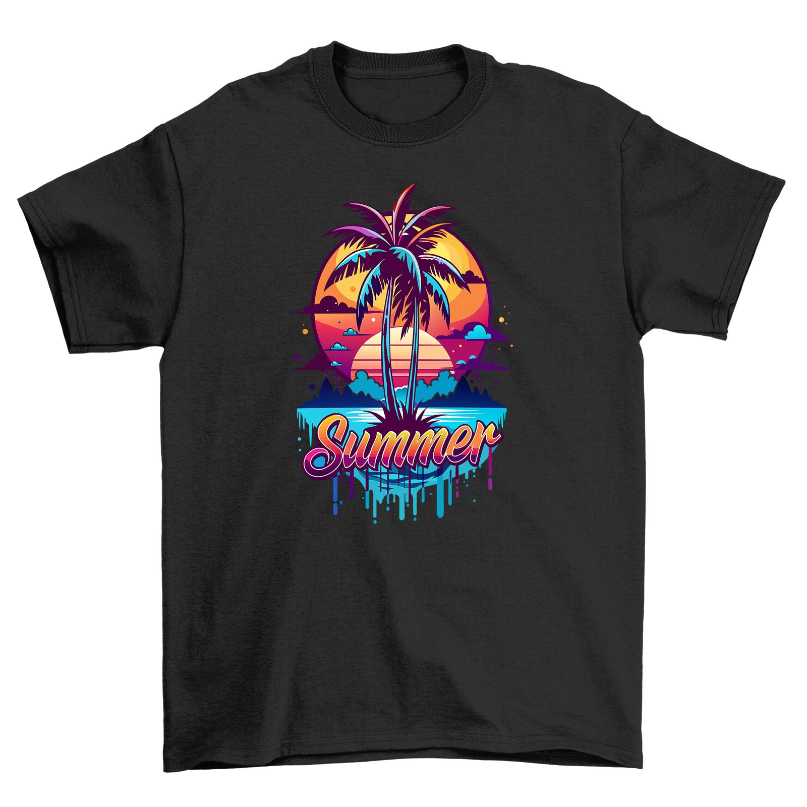 Summer_12 Vibes   Palm Tree Paradise T-Shirt Mens Womens Tees Top - Funny Summer Vibes! Unisex Design M