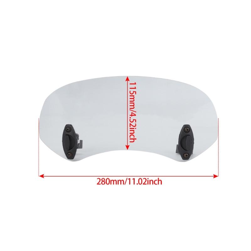 Motorcycle Wind Deflector With Adjustable Angle Windshield Extension Spoiler For Street Cruisers And Retro Bikes