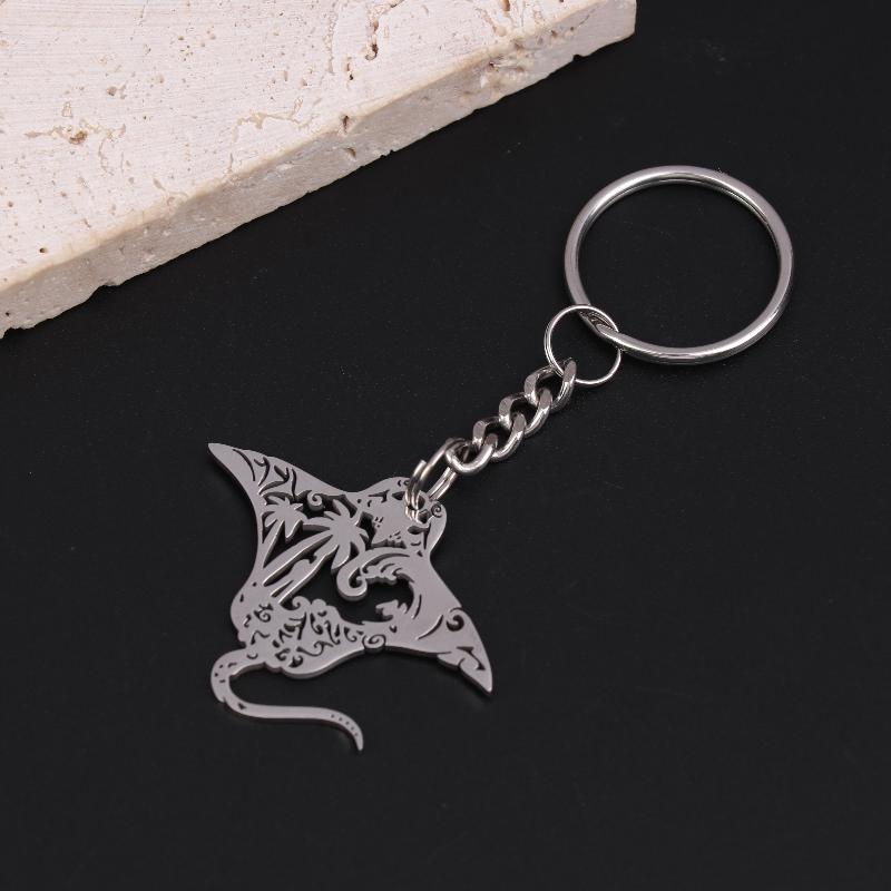 

Cute Manta Ray Sea Devil Fish Pendant Necklace Keychain For Women Men Stainless Steel Jewelry Gift