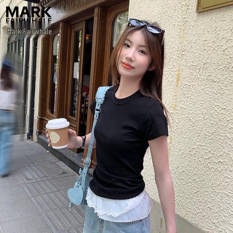 Mark Fairwhale Women's Slim-Fit Round Neck Short Sleeve T-shirt