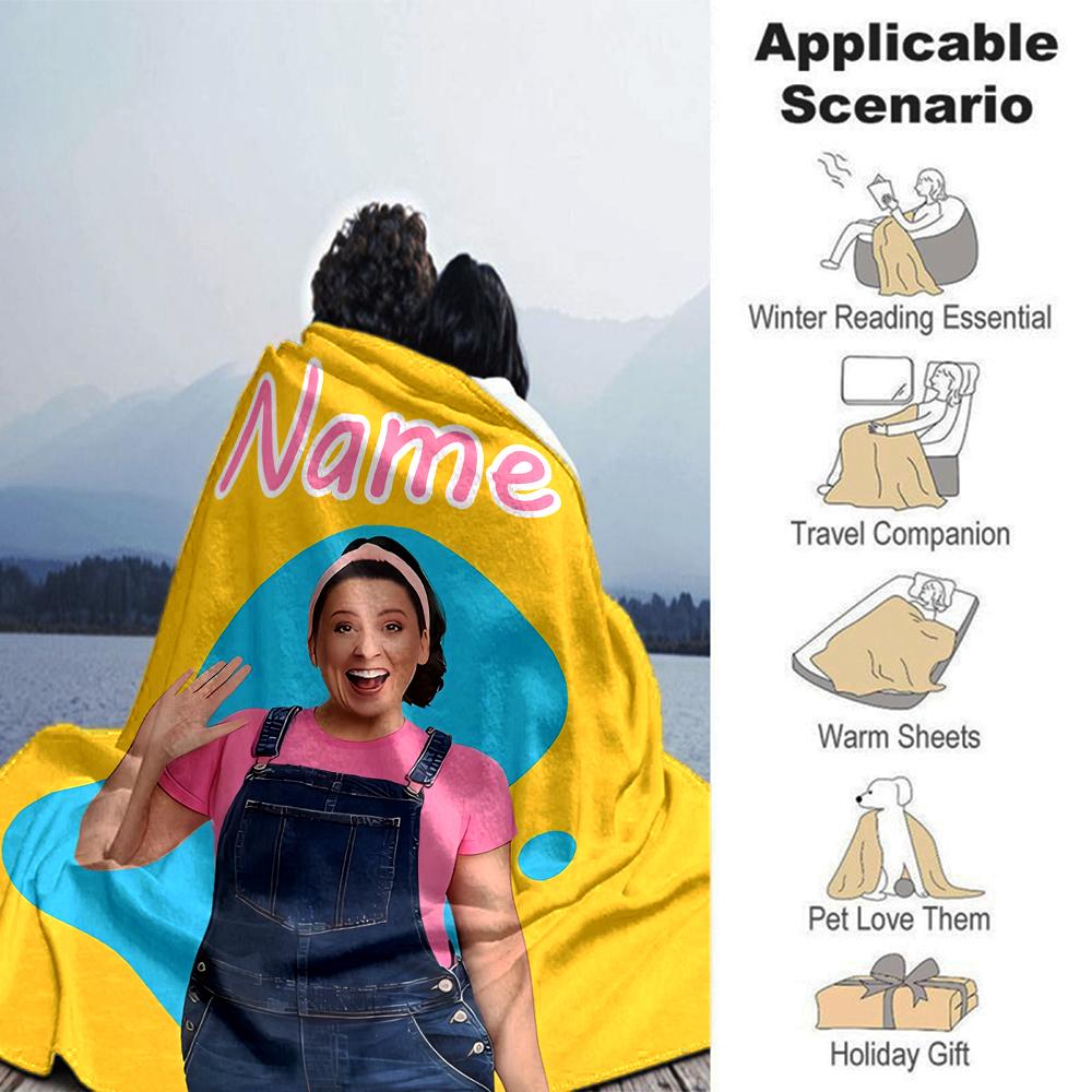 Customiz Name Personality Ms. Rachel Blanket Soft &Warm Sofa Office Bed Travel Lunch Break Blanket, Gift Suitable All Seasons