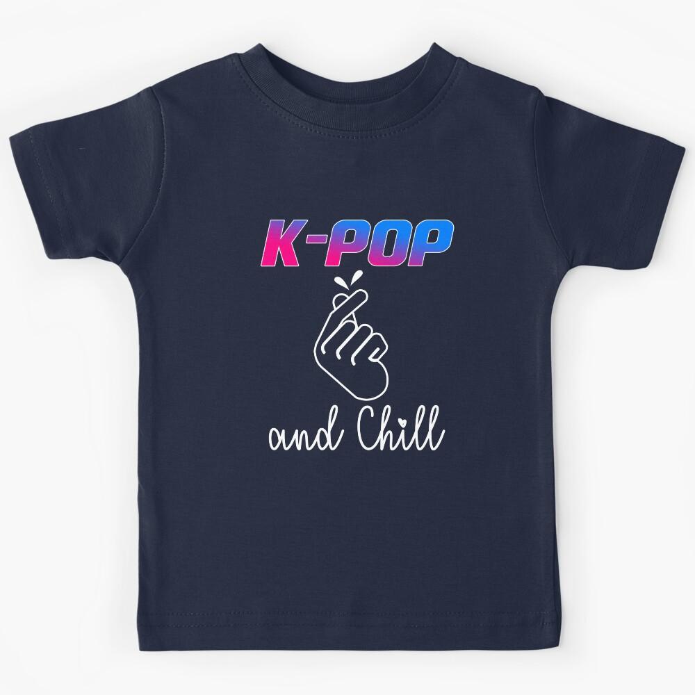 K-Pop Hand Symbol Salanghae KPOP and Chill Korean Music Bias BTS Star Kids T-Shirt 110