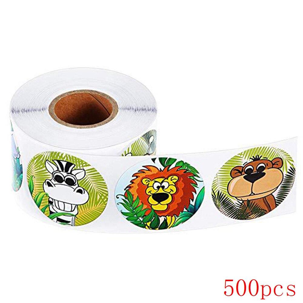 

500pcs Zoo Animals Cartoon Stickers for Kids Classic Toys Sticker School Teacher Reward Sticker 1 Inch Pattern Tiger