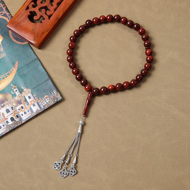 33-Bead Tassel Alloy End Rosary Tasbih Prayer Beads for Muslims