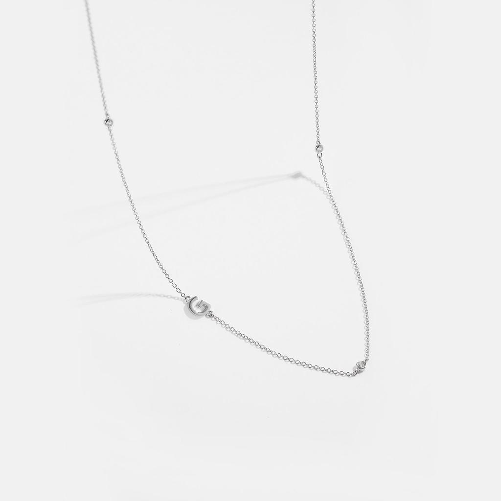 S925 Sterling Silver Initial Necklace for Women - Elegant Polished Clavicle Chain, Fashionable Jewelry, In Stock