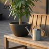 Breathable Garden Pot with Drainage Resin Flower Planters Vintage Plant Hole & Saucer Lightweight Durable Imitation Stone for Indoor Outdoor Retro