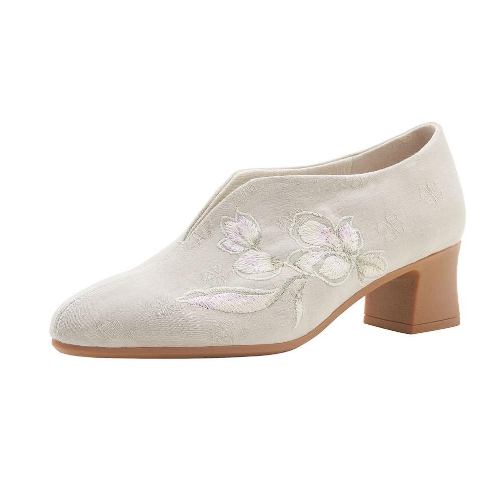 Lvtixin Women's Retro Embroidered Chunky Heel Shoes for Hanfu