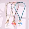 Fashion Ceramic Fish Pendant Necklaces for Women Girls Bohemian Colorful Beaded OT Chain Necklace Jewelry Accessories