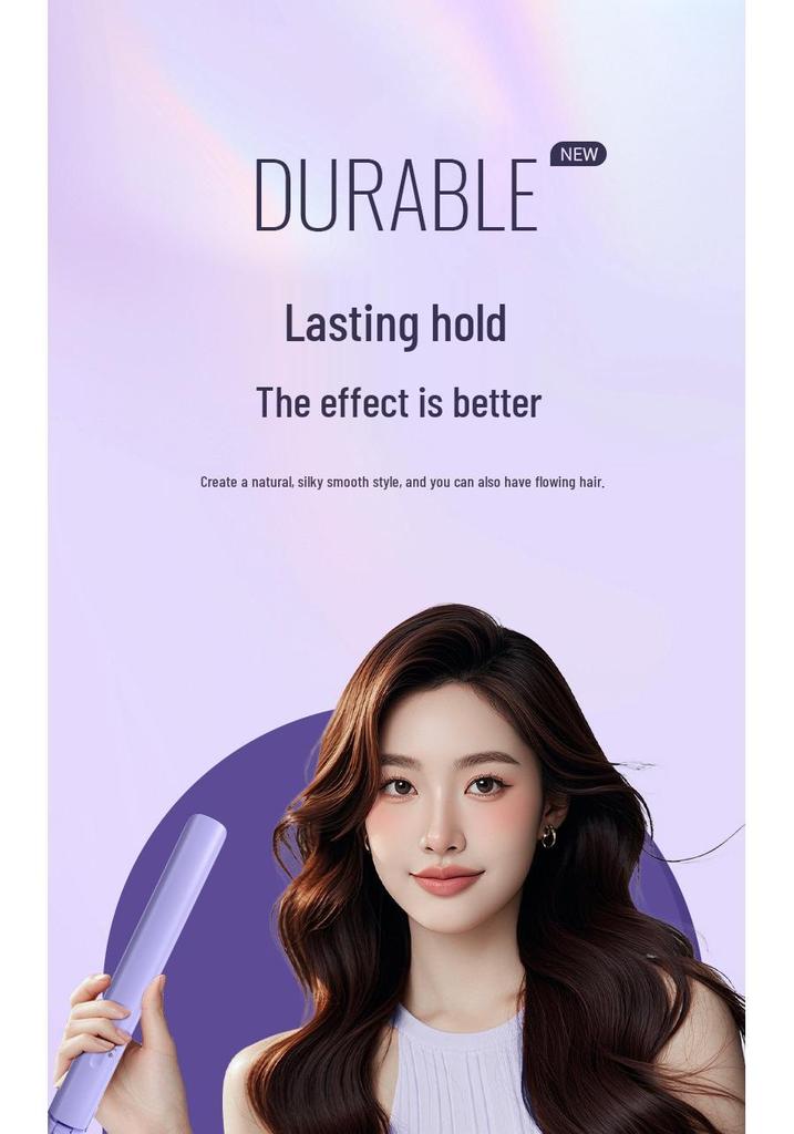 Dual-Use Hair Straightener & Curler - Non-Damaging for Dry/Wet Hair