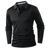 Men's Solid-Color Lapel Shirt, Casual And Business Button-Up Long-Sleeved T-Shirt Top