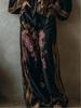 Spring/Summer 2026 Retro Print Deep V Tie-up Top & Wide-leg Pants Two-piece Set for Women