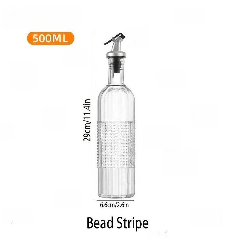 1PCS Oil Bottle Leak-Proof Glass Olive Oil Decanter Round with Pouring Spout, Cooking Oil Container Ideal Gift for Kitchen Tools
