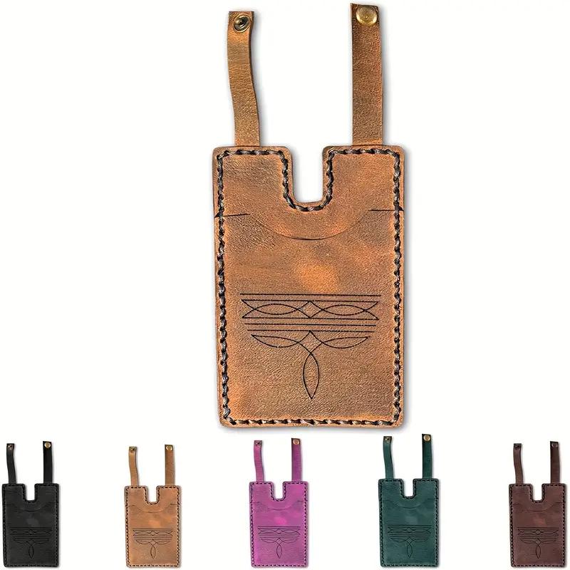 

Заграничный кошелек-вестерн с ремешком на кнопке светло-коричневого