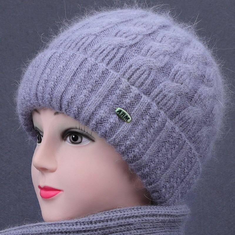 

Hat Women s Autumn and Winter Wool Hat Warm Fleece Cotton Knitted Hat Sleeve Knitted Hat Ear Protector [Good Quality] Fleece