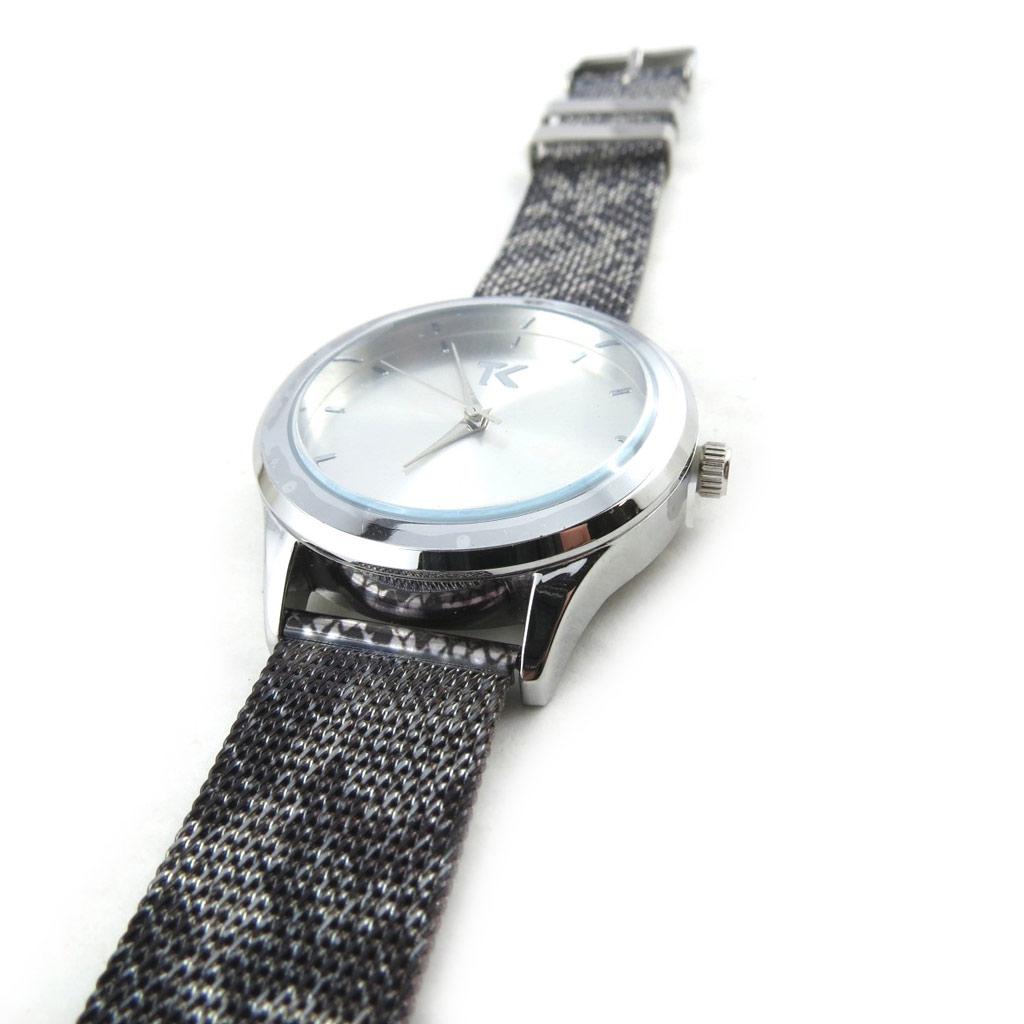 Les Trésors De Lily [N2309] - Montre femme 'Trendy' argenté gris (peau de bête)