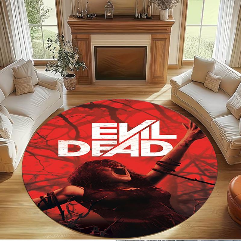 The Evil Dead Print Round Rug, Washable Floor Carpet, For Entryway Dorm Laundry Room Office Study, Home Decor Birthday Christmas Gift