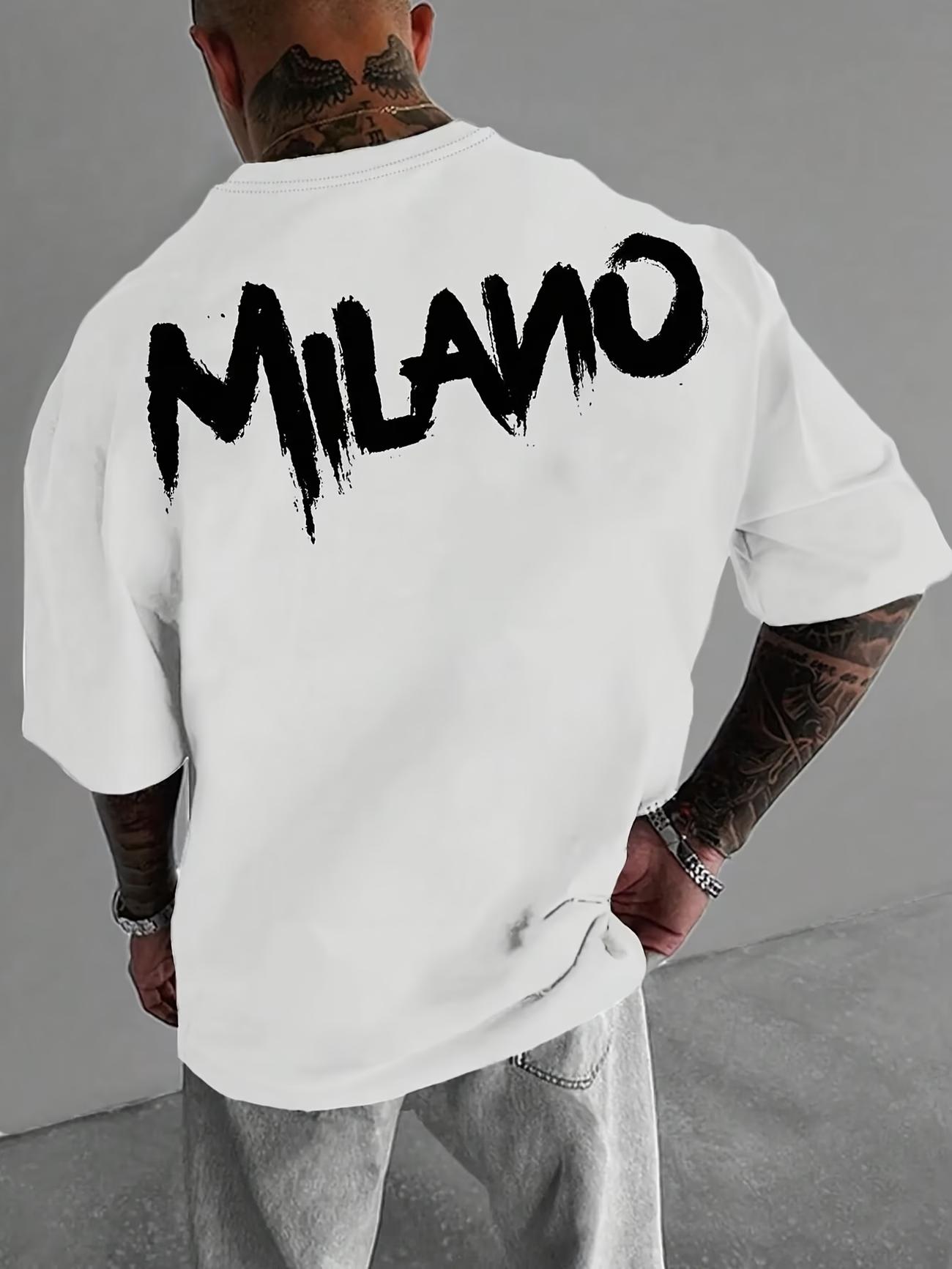Men s Women MILANO City Letter print T Shirt Cotton Tee Streetwear Oversized Summer Fashion Loose Breathable Trendy Sports Top S разноцветный