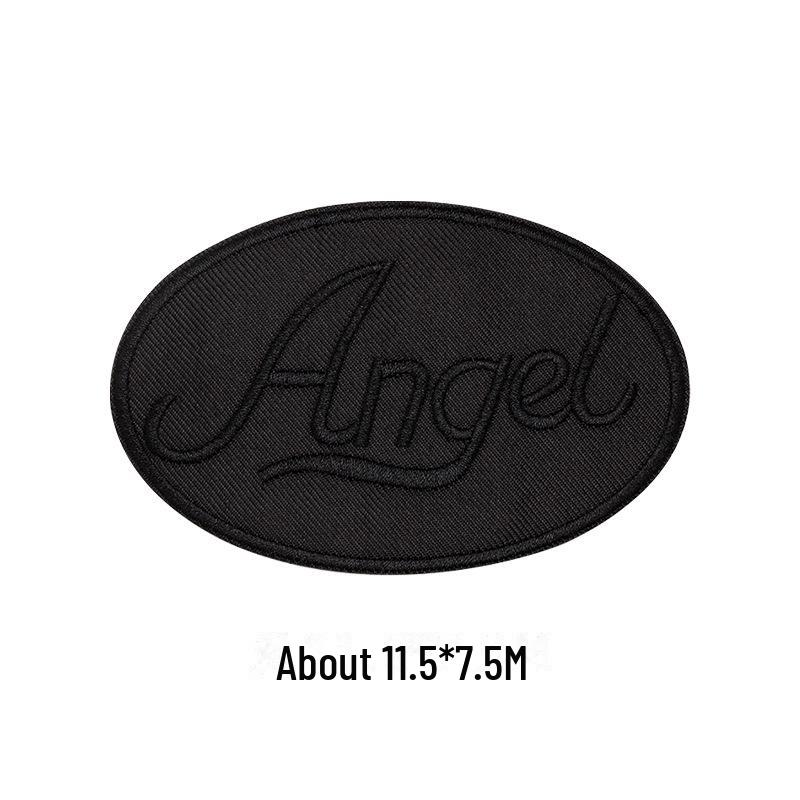 Black Self-Adhesive Embroidery Patch for DIY Clothes Repair and Decoration