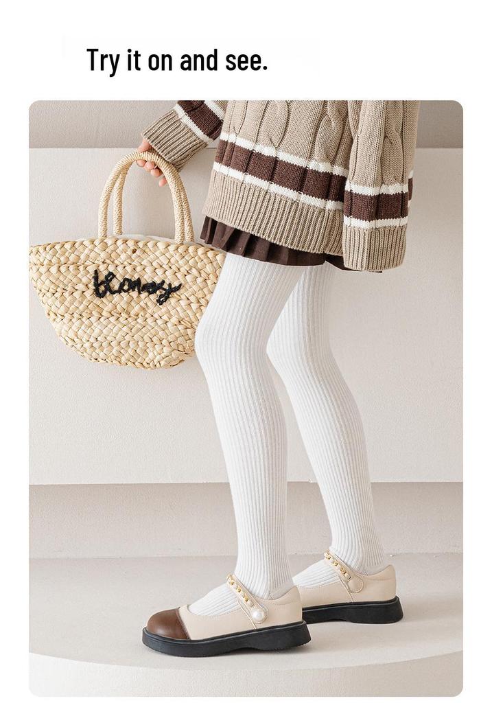 New Spring/Autumn Cute Vertical Stripe Leggings: High Elastic, Comfortable, Thin Style for Toddlers & Young Children Tights