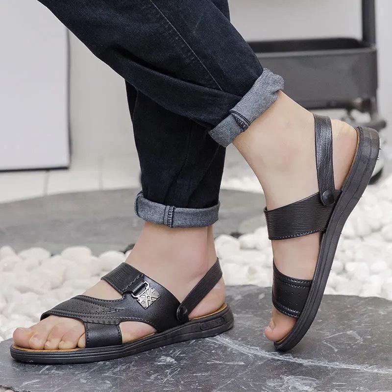 Men's 2025 Summer Waterproof Anti-Slip Sandals & Slippers for Middle-Aged Casual Wear