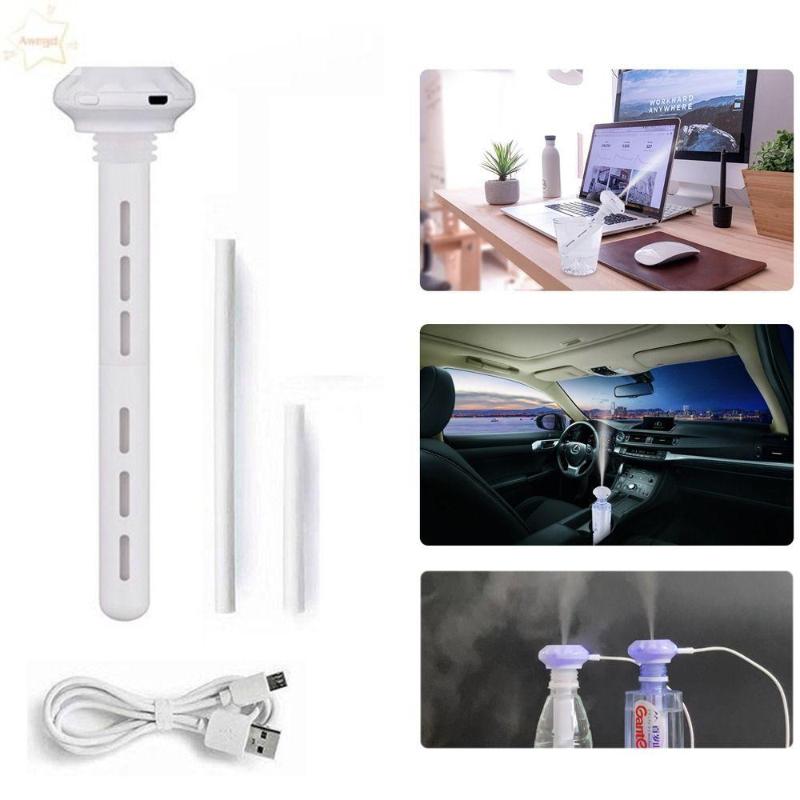 Mini USB Powered Portable Humidifier with Dimmable Soft Night Light Fits Various Bottles for Office Desktop Trip Use