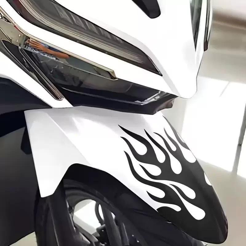 1Pc Flame Motorcycle Fenders Sticker Waterproof Self-Adhesive Vinyl Decal For Most Motorcycle Mudguard Decoration