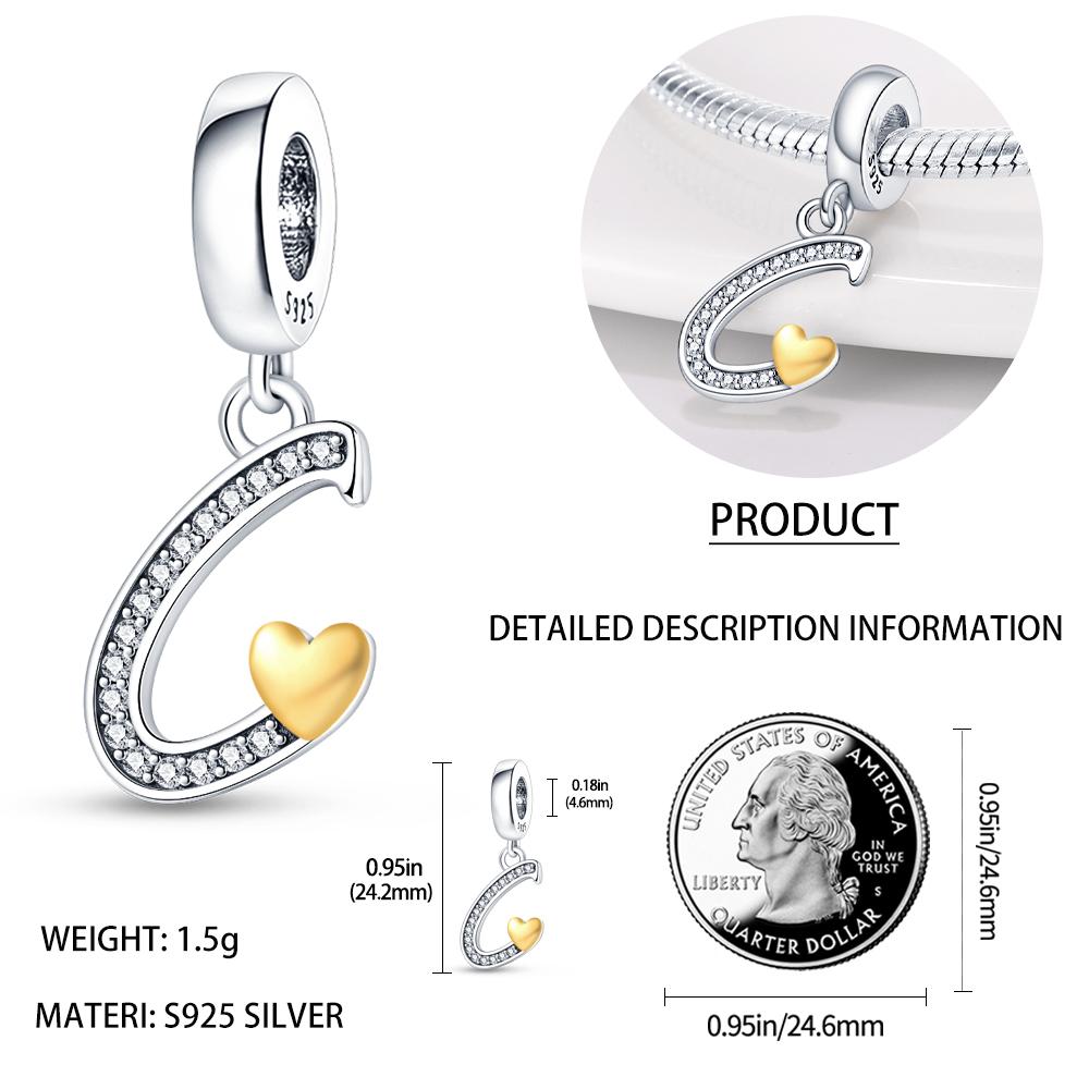 Novinka v kolekci Qikaola Originální náramky 26 písmen A-Z Měděné přívěsky Korálky Pro DIY Výrobu narozeninových šperků Dárky