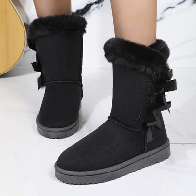 Stivali da Neve con Fiocco alla Moda Invernali Donna Stivaletti Nuovi Donna Spessi Caldi con Pile Stivali a Metà Polpaccio Donna Antiscivolo Marroni Stivali Lunghi