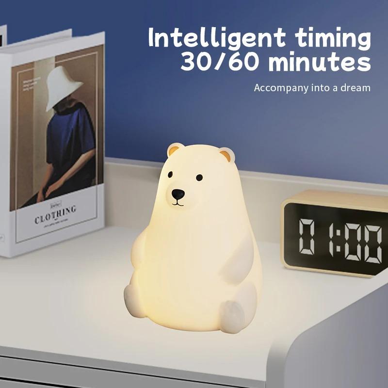 Capybara Silicone Night Light Cute Panda Rechargeable Adjustable Brightness Timing Rechargeable Sleep Nightlights For Kids Room