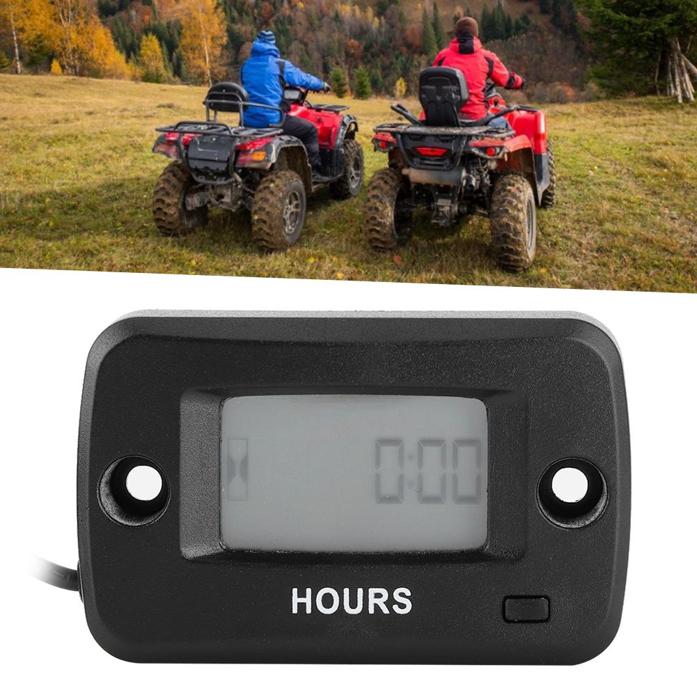 Engine Hour Meter Digital LCD Display Gauge Vibration Activated Waterproof for ATV UTV Motorcycle