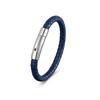 European and American Leather Bracelet Stainless Steel Snap Button Men's Woven Leather Bracelet