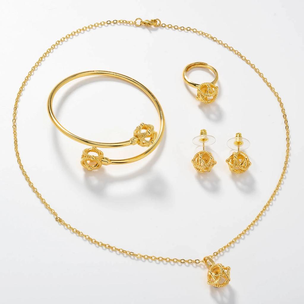 ZEADear Bride Zircon Sets Gold Plated Earrings Necklace Bracelet Ring Chain Bohemia Pendant Bridal Gift Engagement Anniversary