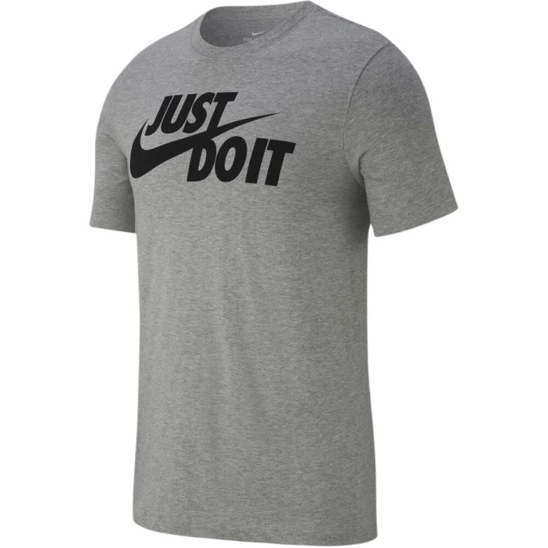 Nike Short Sleeve Casual Sport Tee With Swoosh - Just Do It Men Tops Grey AR5006-063