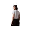 Calvin Klein Letter Print Casual Crew Neck T-Shirt Women Tops Moonlight-White J221837-YAF