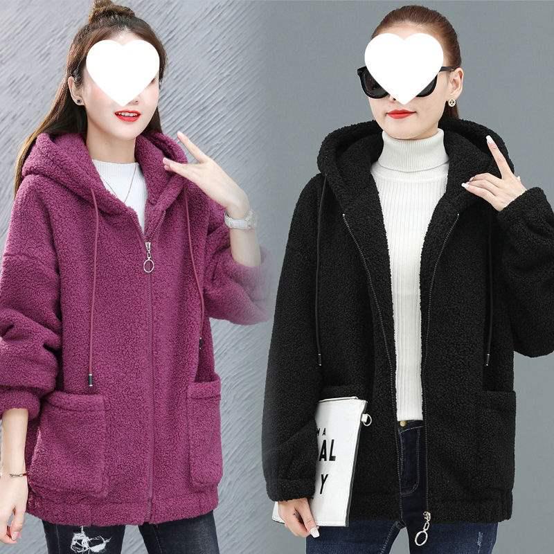 Hanorac Gros din Lână de Miel pentru Femei - Nou 2025 Toamnă/Iarnă Stil Coreean Larg Cardigan cu Fermoar Jachetă Fleece Teddy