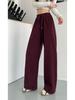 Women's 2025 Winter Mid-Waist Casual Scimitar Wide-Leg Sweatpants with Rivets