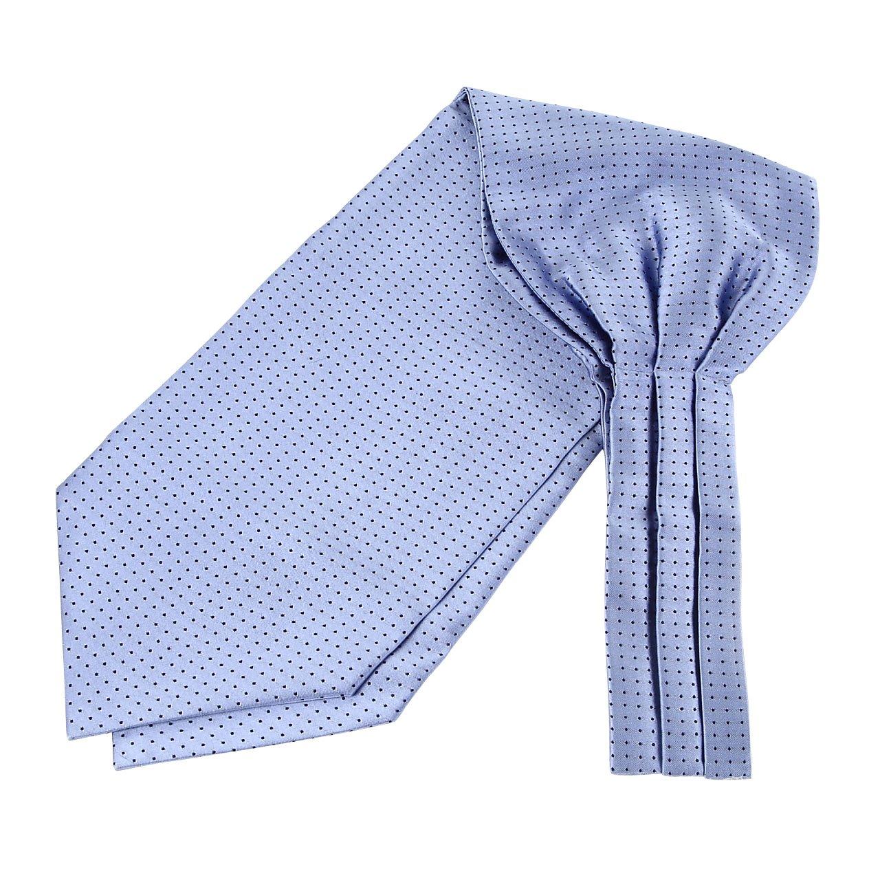

[Ogier] Ascot Tie & Pocket Square, 100% Silk, Dot Pattern, Sax Blue, Made in Japan NA-102-SAX