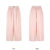 2024 Summer Arrival: Women's Shrimp Pink Tulle Linen Wide-Leg Long Pants