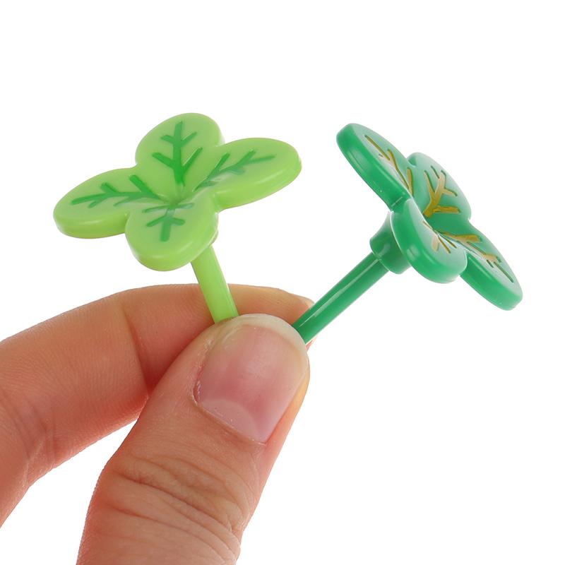 8Pcs Kids Fruit Picks Needle Stick Toothpicks Mini Leaf Shape Fruit Cake Dessert Food Forks Lunch Box Decor Bento Accessories