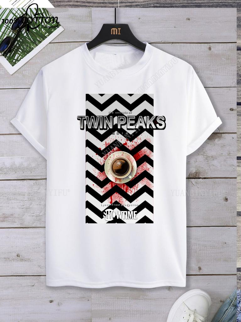 Leisure Classic Film TWIN PEAKS Printed Cotton T-shirt Top Unisex Short Sleeve Short-sleev O-neck Streetwear S-6XL